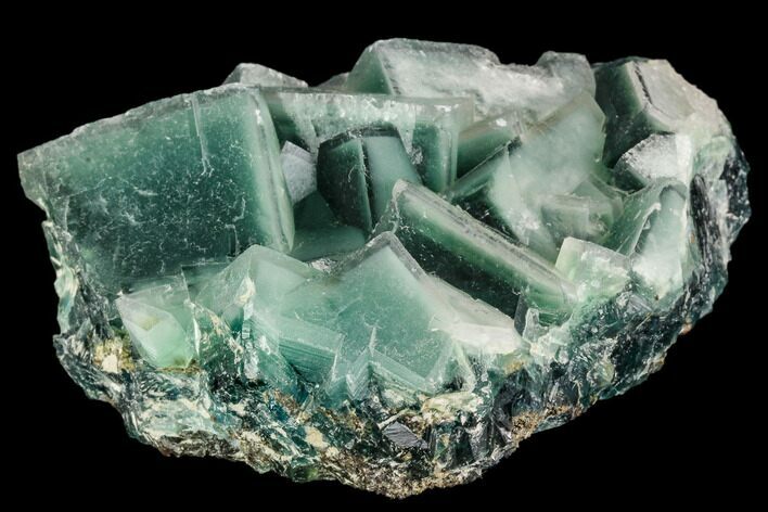 Cubic, Green Fluorite with Blue Core Phantoms - China #112055